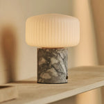 Renoir White / Bianco Statuarietto  – Marble Rechargeable Table Lamp – Cordless, USB Rechargeable & Up to 100 Hours of Illumination