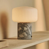 Renoir White / Bianco Statuarietto  – Marble Rechargeable Table Lamp – Cordless, USB Rechargeable & Up to 100 Hours of Illumination