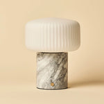 Renoir White / Bianco Statuarietto  – Marble Rechargeable Table Lamp – Cordless, USB Rechargeable & Up to 100 Hours of Illumination
