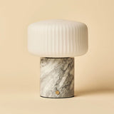 Renoir White / Bianco Statuarietto  – Marble Rechargeable Table Lamp – Cordless, USB Rechargeable & Up to 100 Hours of Illumination