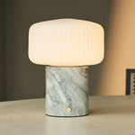 Renoir White / Bianco Statuarietto  – Marble Rechargeable Table Lamp – Cordless, USB Rechargeable & Up to 100 Hours of Illumination