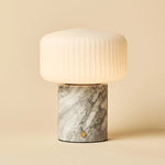 Renoir White / Bianco Statuarietto  – Marble Rechargeable Table Lamp – Cordless, USB Rechargeable & Up to 100 Hours of Illumination