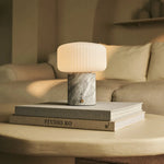 Renoir White / Bianco Statuarietto  – Marble Rechargeable Table Lamp – Cordless, USB Rechargeable & Up to 100 Hours of Illumination