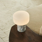 Renoir White / Bianco Statuarietto  – Marble Rechargeable Table Lamp – Cordless, USB Rechargeable & Up to 100 Hours of Illumination
