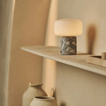 Renoir White / Bianco Statuarietto  – Marble Rechargeable Table Lamp – Cordless, USB Rechargeable & Up to 100 Hours of Illumination