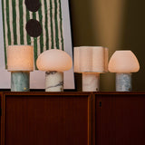 Tavellio Rijks Collection lineup of four marble rechargeable table lamps in green, white, red and grey stone
