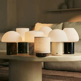 Millet Brown / Emperador Dark – Marble Rechargeable Table Lamp – 3 Light Modes, Cordless & With Glass Interchangeable Lampshade