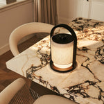 River Black & Grey Wooden Rechargeable Lamp – Dimmable & Cordless Light