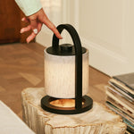 River Black & Grey Wooden Rechargeable Lamp – Dimmable & Cordless Light
