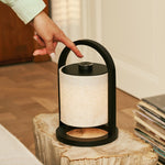 River Black Cordless Wooden Lamp – Rechargeable & Dimmable