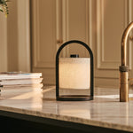 River Black Cordless Wooden Lamp – Rechargeable & Dimmable