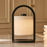 River Black Cordless Wooden Lamp – Rechargeable & Dimmable
