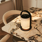 River Black Cordless Wooden Lamp – Rechargeable & Dimmable