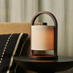 River Dark Brown Cordless Wooden Lamp – Rechargeable & Dimmable
