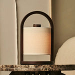 River Dark Brown Cordless Wooden Lamp – Rechargeable & Dimmable