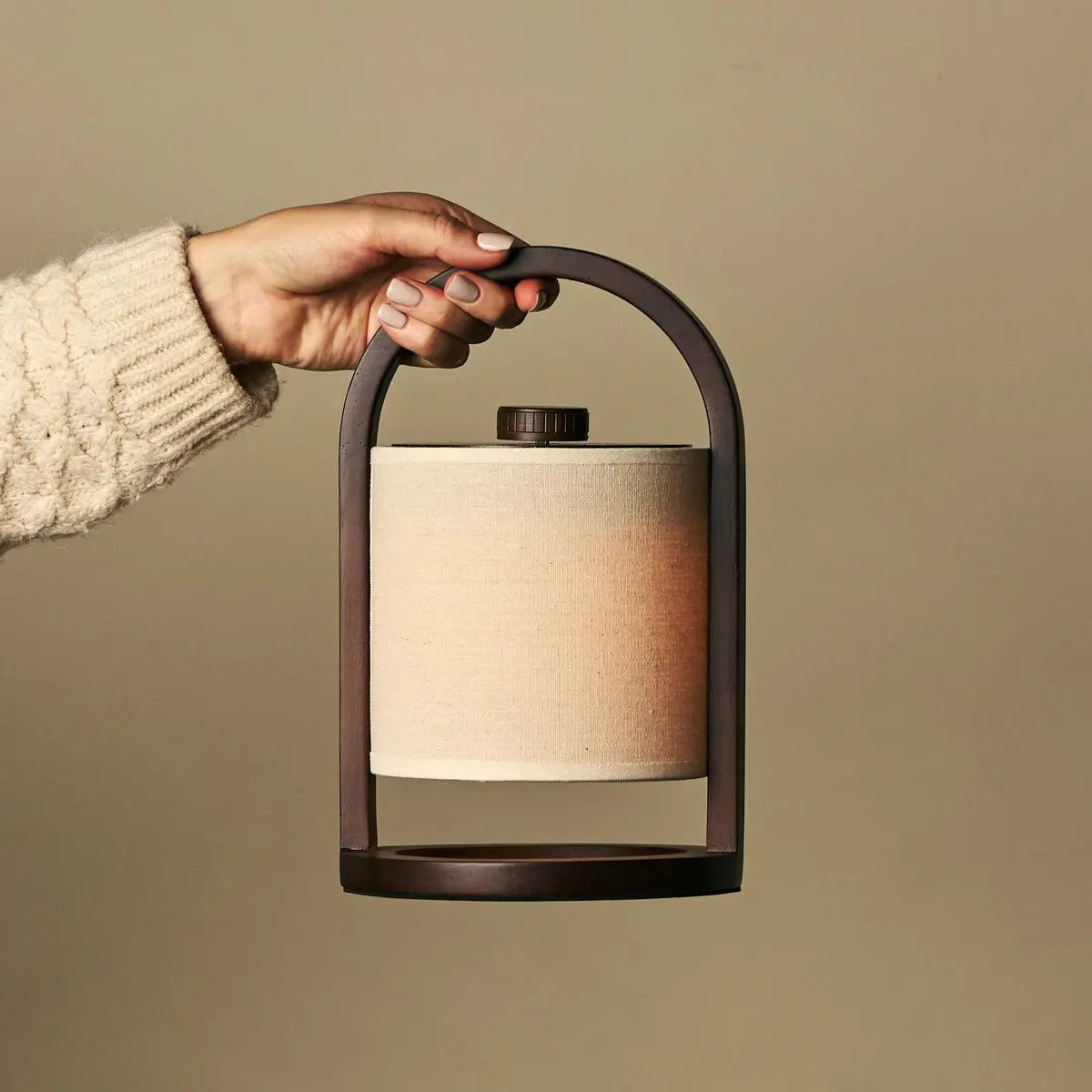 River Dark Brown Cordless Wooden Lamp – Rechargeable & Dimmable