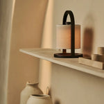 River Dark Brown Cordless Wooden Lamp – Rechargeable & Dimmable