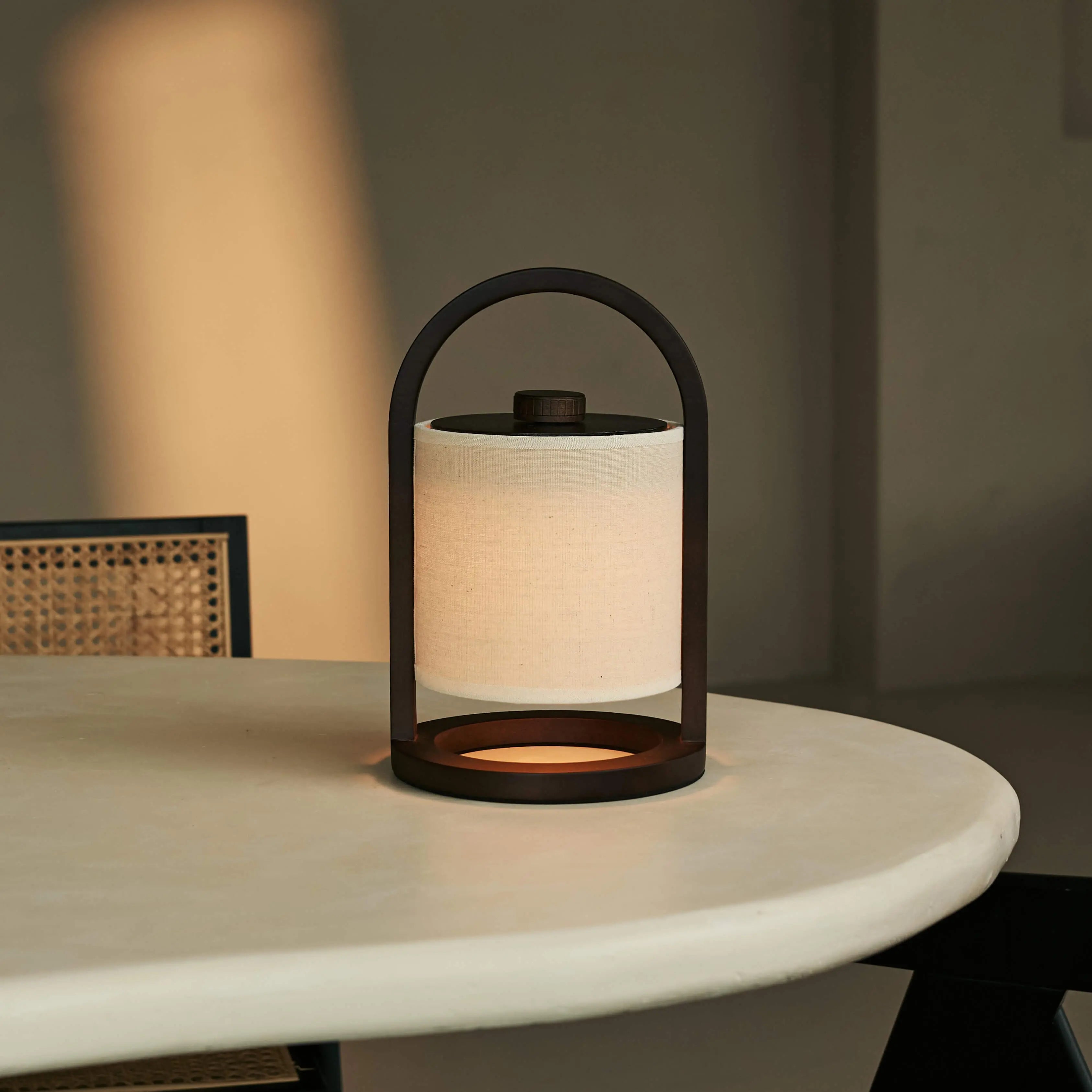 River Dark Brown Cordless Wooden Lamp – Rechargeable & Dimmable