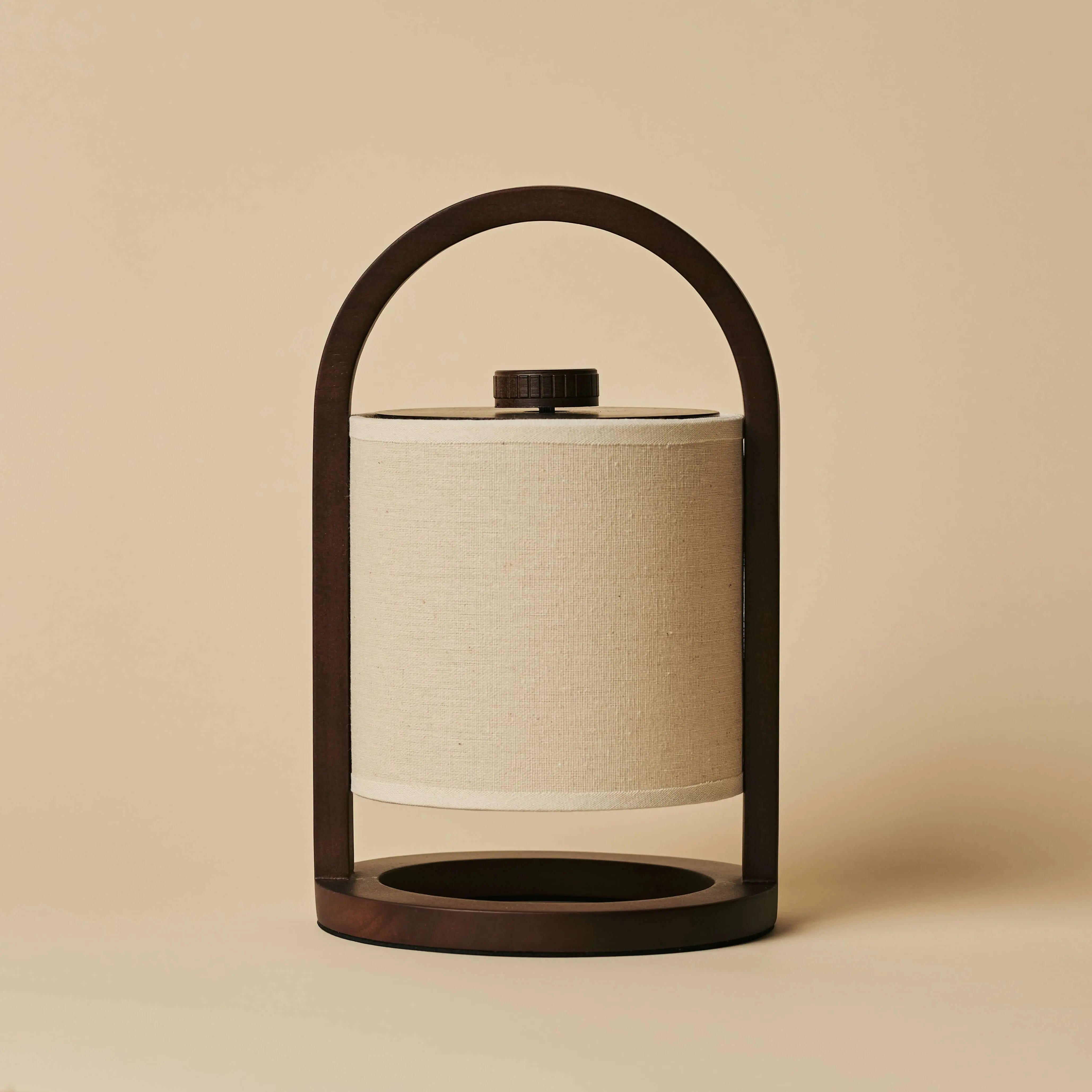 River Dark Brown Cordless Wooden Lamp – Rechargeable & Dimmable