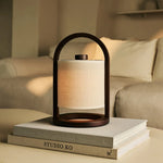River Dark Brown Cordless Wooden Lamp – Rechargeable & Dimmable