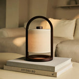 River Dark Brown Cordless Wooden Lamp – Rechargeable & Dimmable