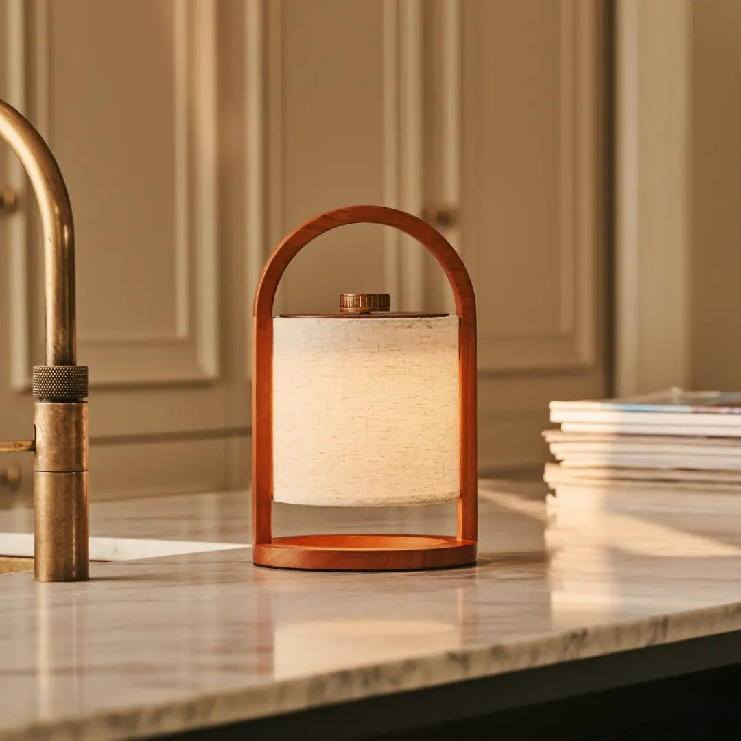 River Chestnut Wooden Rechargeable Lamp – Dimmable & Cordless Light