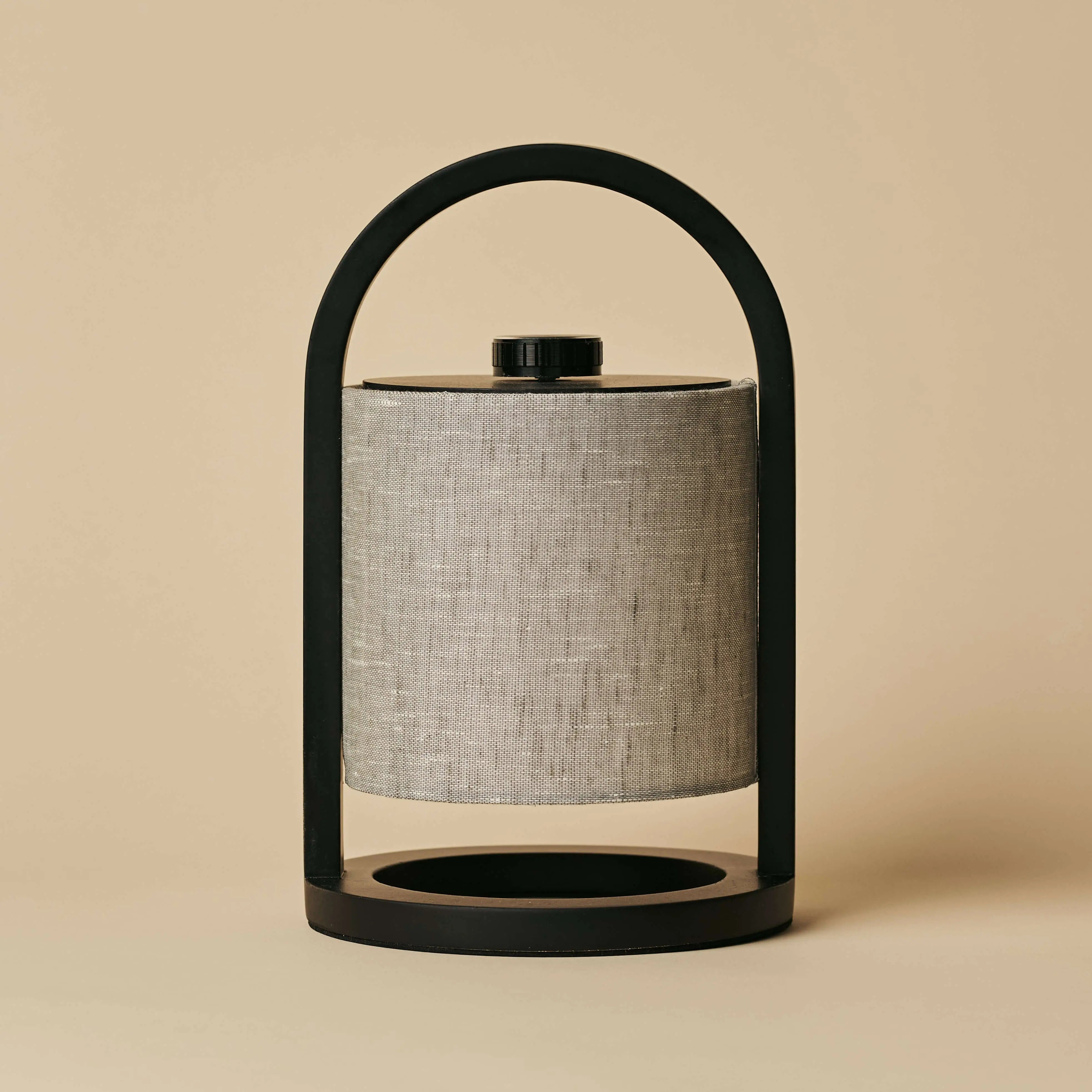 River Black & Grey Wooden Rechargeable Lamp, Dimmable & Cordless Light