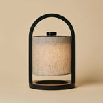 River Black & Grey Wooden Rechargeable Lamp – Dimmable & Cordless Light