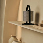 River Black & Grey Wooden Rechargeable Lamp – Dimmable & Cordless Light