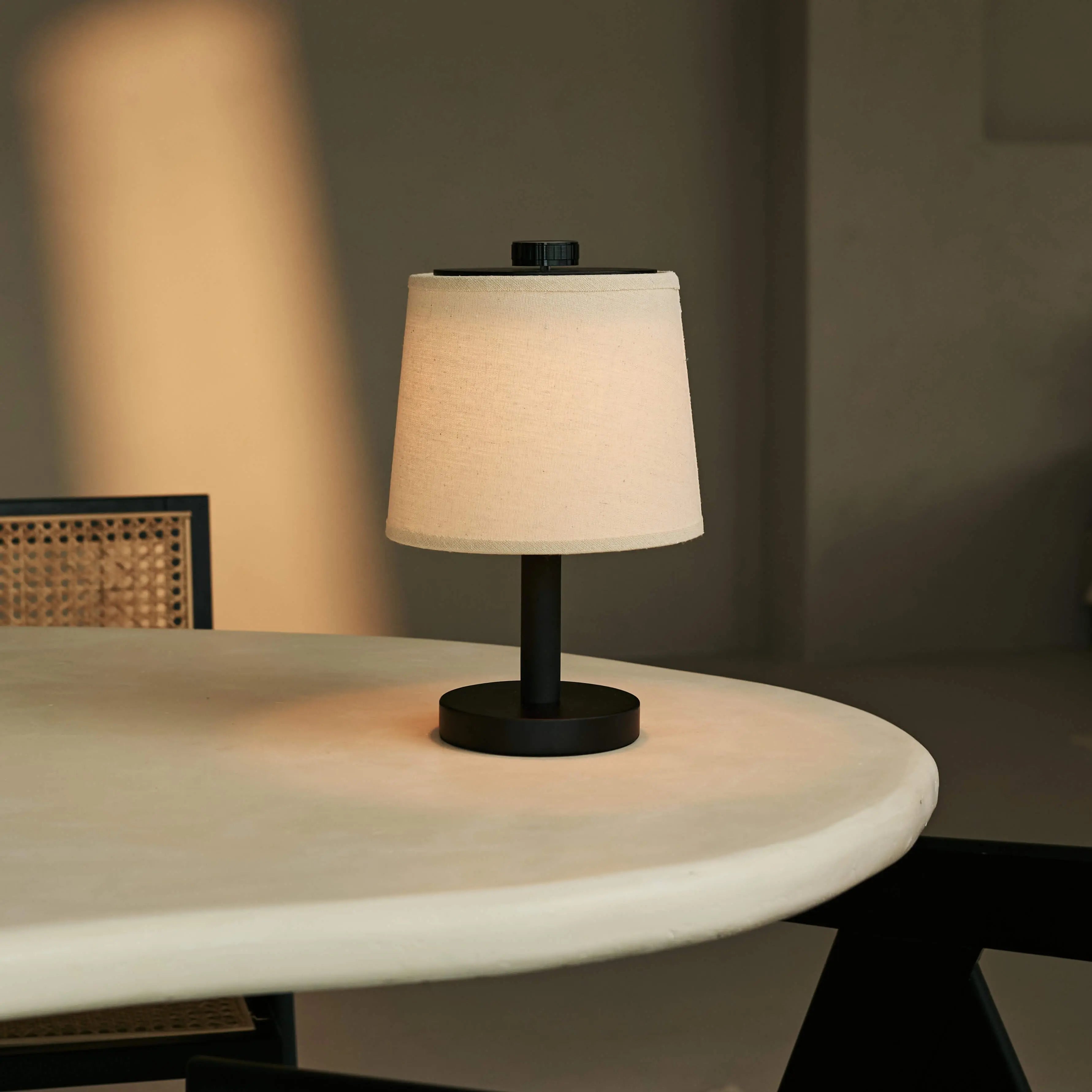 Rover Black Wooden Lamp – Rechargeable, Cordless & Dimmable Shade