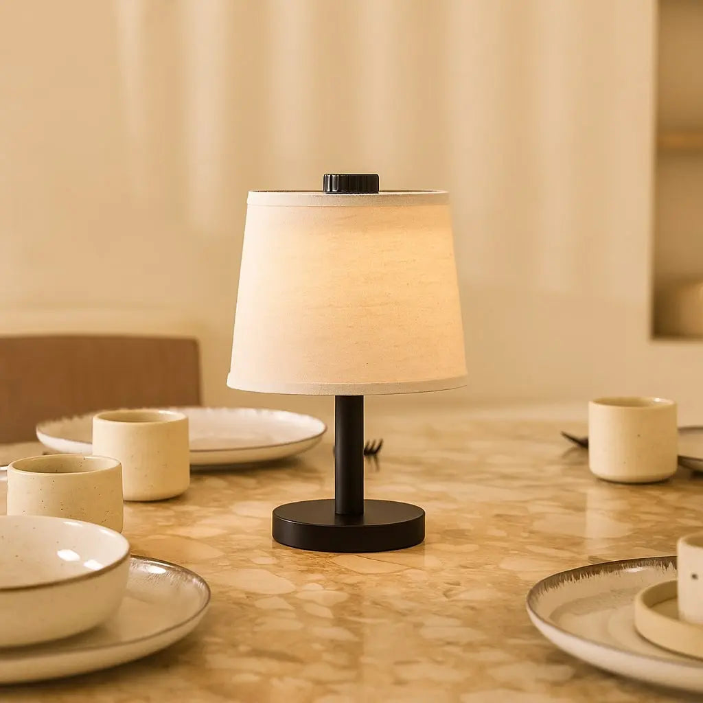 Rover Black Wooden Lamp – Rechargeable, Cordless & Dimmable Shade