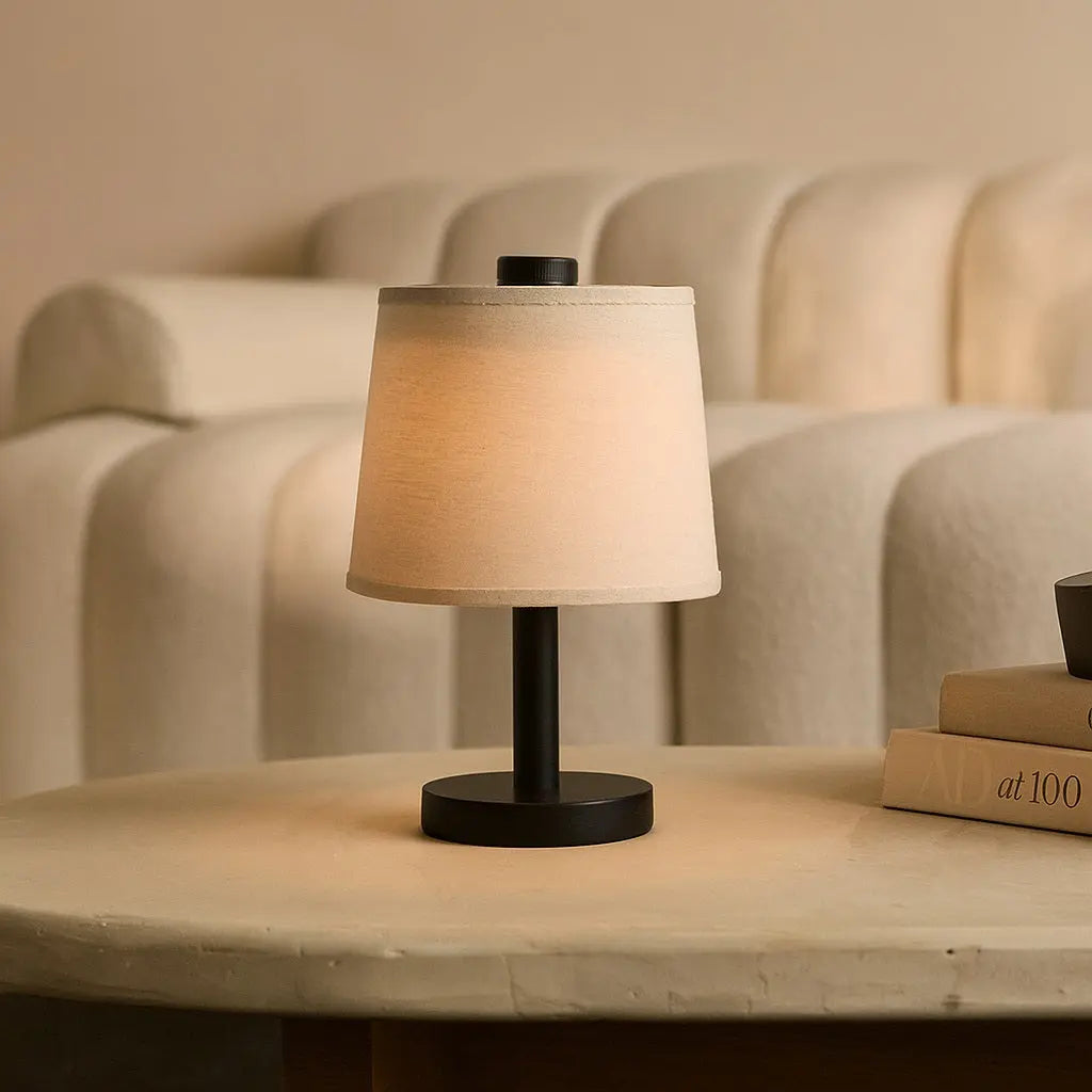 Rover Black Wooden Lamp – Rechargeable, Cordless & Dimmable Shade