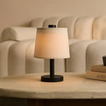Rover Black Wooden Lamp – Rechargeable, Cordless & Dimmable Shade
