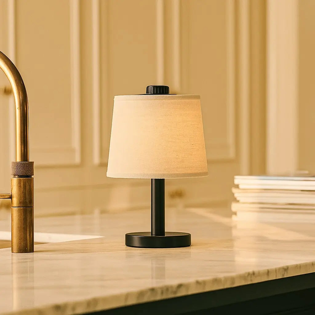 Rover Black Wooden Lamp – Rechargeable, Cordless & Dimmable Shade