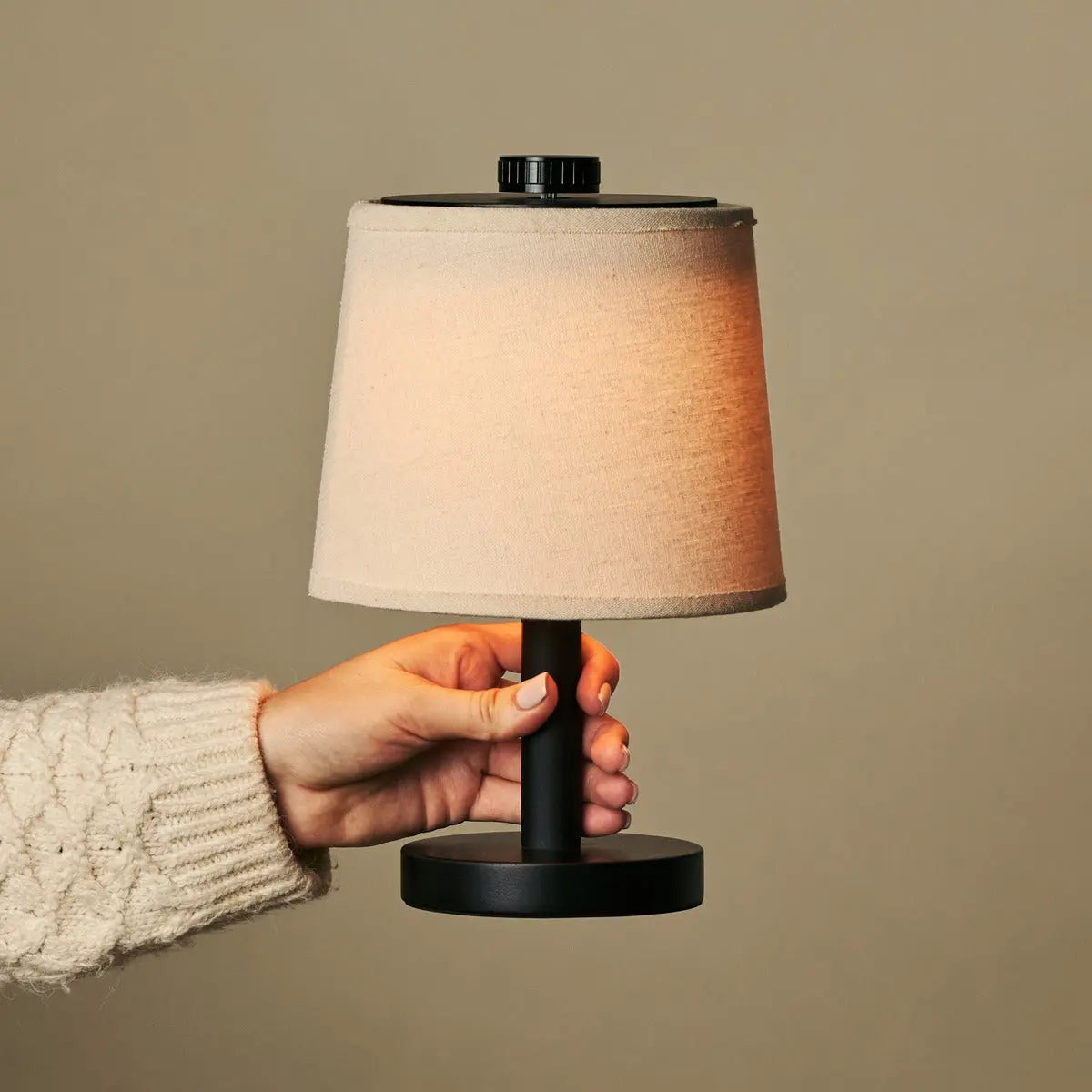 Rover Black Wooden Lamp – Rechargeable, Cordless & Dimmable Shade