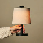 Rover Black Wooden Lamp – Rechargeable, Cordless & Dimmable Shade