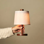 Rover Chestnut Brown Wooden Lamp – Rechargeable, Cordless & Dimmable Shade