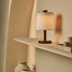 Rover Chestnut Brown Wooden Lamp – Rechargeable, Cordless & Dimmable Shade