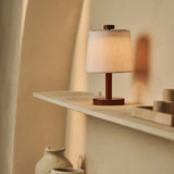 Rover Chestnut Brown Wooden Lamp – Rechargeable, Cordless & Dimmable Shade