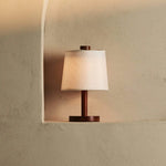 Rover Chestnut Brown Wooden Lamp – Rechargeable, Cordless & Dimmable Shade