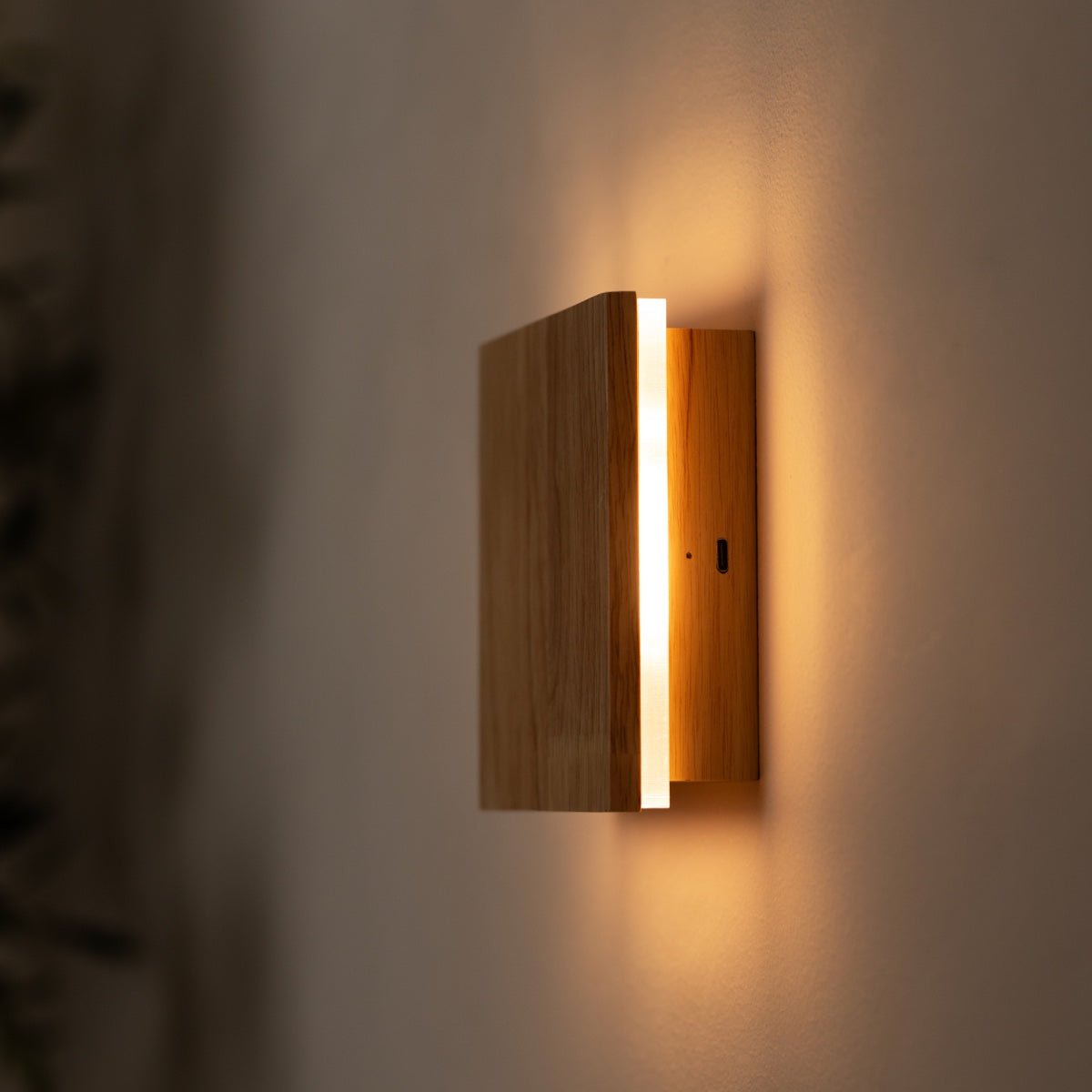 Lane Hellbraun, Akku-Wandleuchte Holz