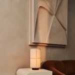 Sakura Dark Brown Table Lamp with Linen Shade | Handmade & Stylish Lighting Tavellio