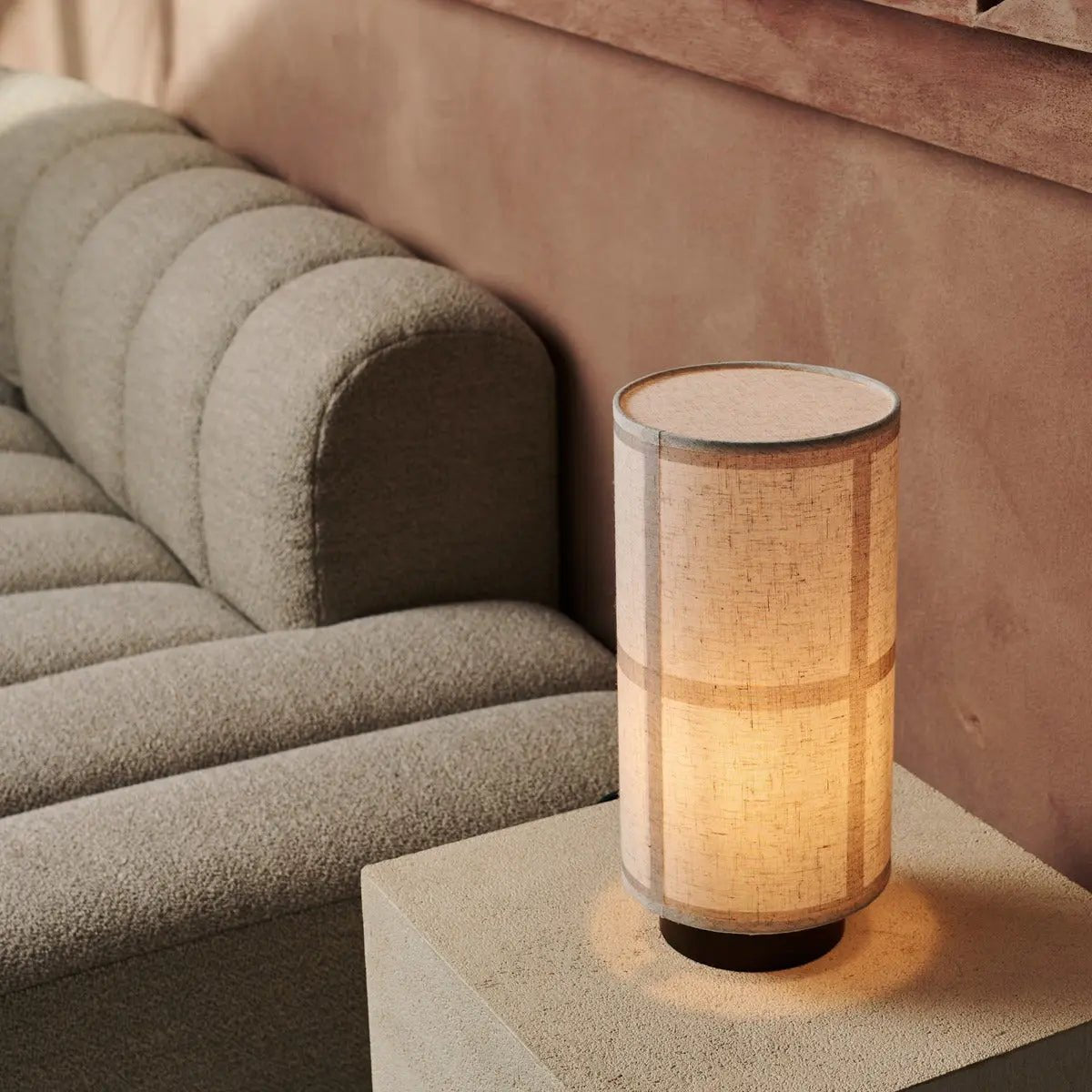 Sakura Dark Brown Table Lamp with Linen Shade | Handmade & Stylish Lighting Tavellio