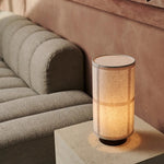 Sakura Dark Brown Table Lamp with Linen Shade | Handmade & Stylish Lighting Tavellio
