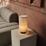 Sakura Dark Brown Table Lamp with Linen Shade | Handmade & Stylish Lighting Tavellio