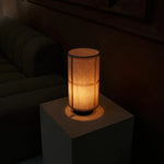 Sakura Dark Brown Table Lamp with Linen Shade | Handmade & Stylish Lighting Tavellio