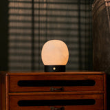 Sol Small Zwart Houten en Albast Oplaadbare Tafellamp