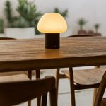 Fynn Dark Brown Wooden Lamp – Rechargeable & Dimmable Light