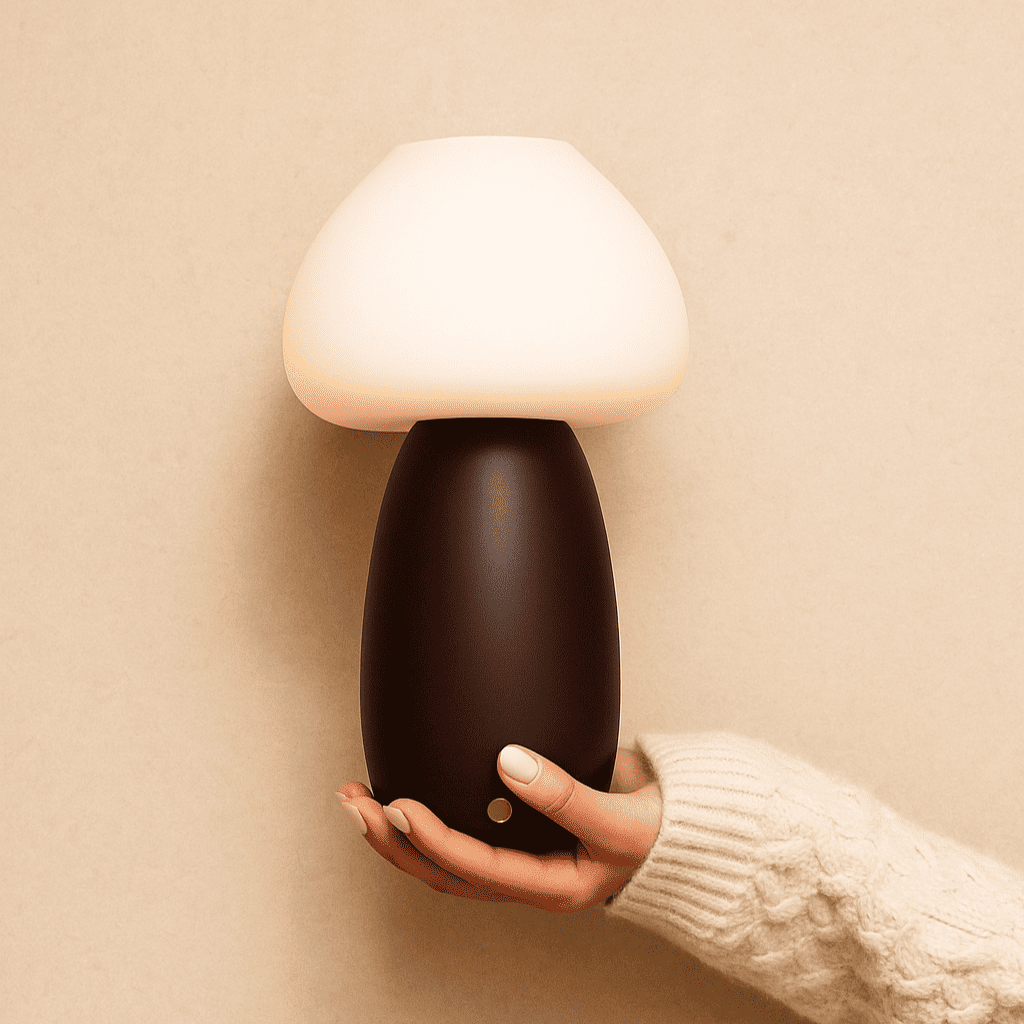 Bear Dark Brown Rechargeable Cordless Wooden Lamp. Easy to charge with the USB cable and battery up to 100 hours.