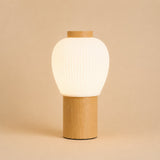 Lot Hellbraune Holzlampe 